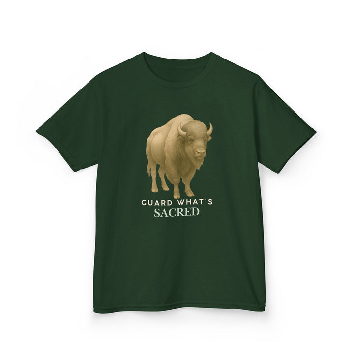 Kids Bison Tee | "Guard What's Sacred" | Sketch Design | Eco-Conscious | Connected & Compassionate