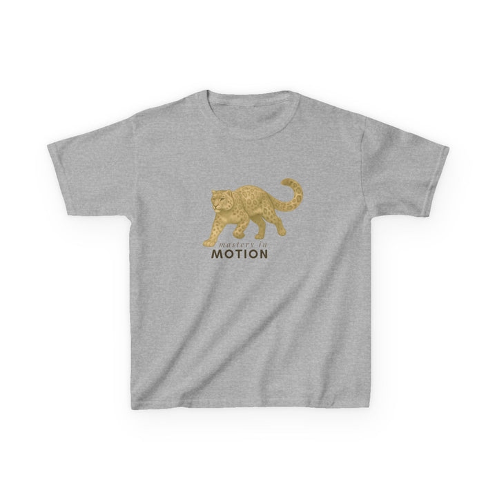 Kids Snow Leopard Tee | Mastery In Motion says "Practice Makes You Great" | Sketch Design | Eco-Conscious | Patient & Peaceful