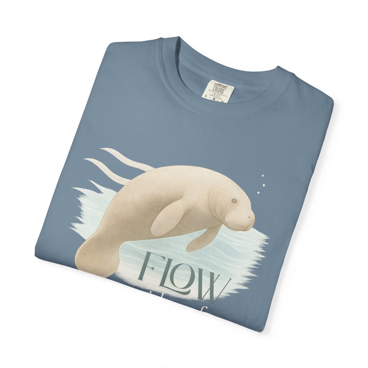 Flow Without Force – Manatee | Calm & Centered | Sketch Series by Pure Perspective | Eco Friendly Graphic Tee