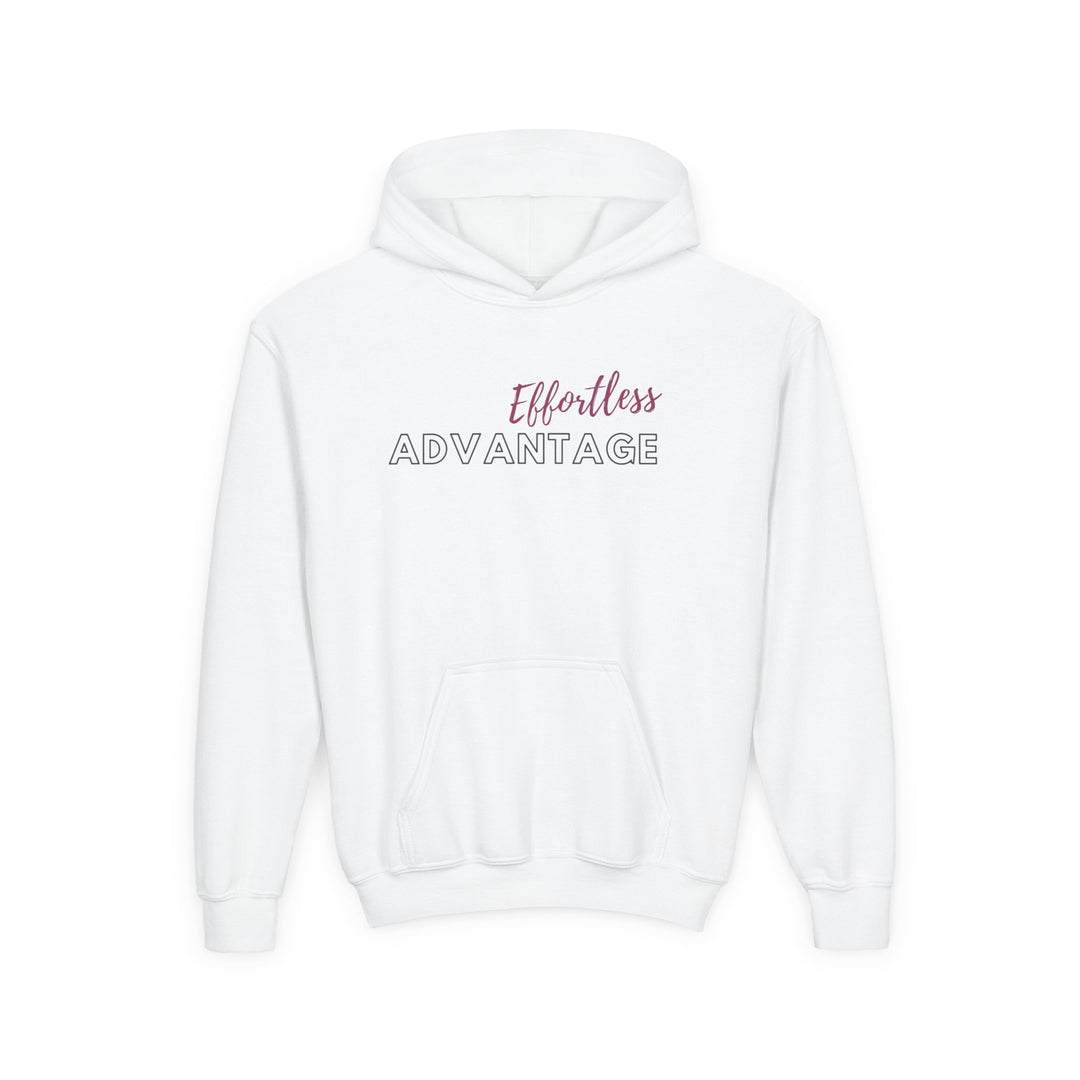 Kids Red Fox "Effortless Advantage" Heavy Blend Hoodie | Back Print Design | Joyful & Playful | Inspirational Message