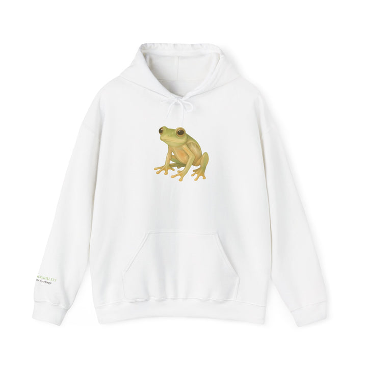 Vulnerability Takes Courage – Glass Frog Butterfly Edition | Hopeful & Healing Series | Unisex Heavy Blend™ Hooded Sweatshirt | Eco-Friendly Apparel