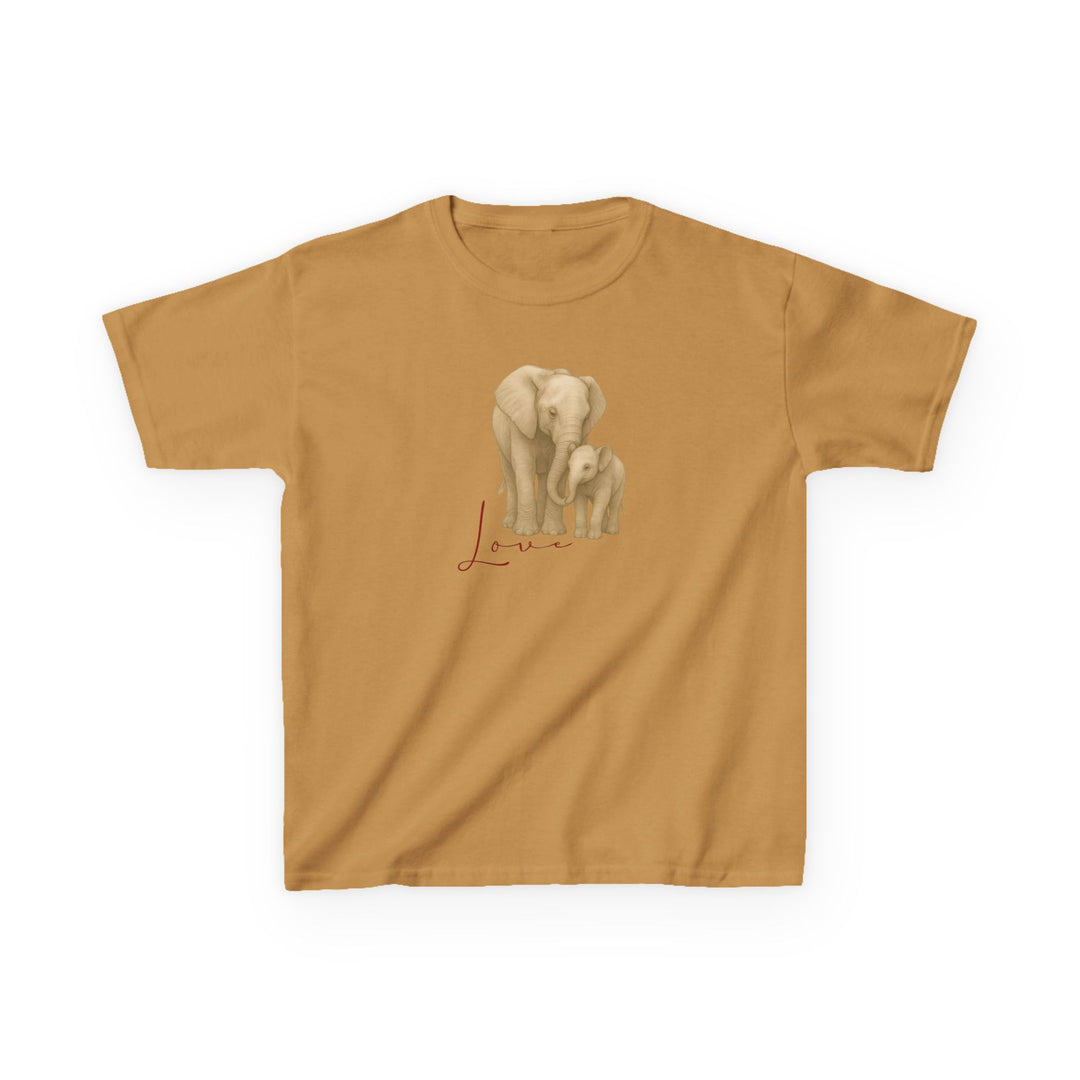 Kids Elephant with Calf Tee | "Love" | Sketch Design | Eco-Conscious | Connected & Compassionate