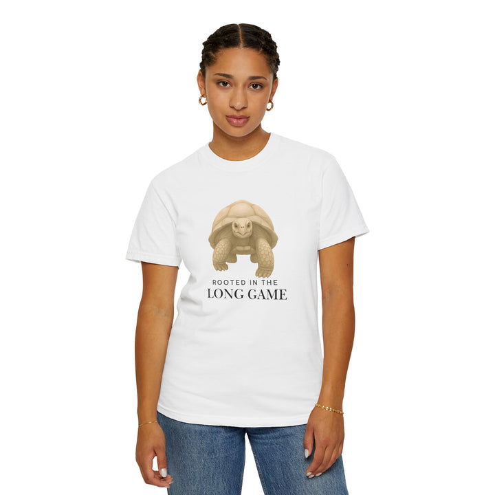 Rooted in the Long Game – Giant Tortoise | Grounded & Gentle | Sketch Series by Pure Perspective | Eco Friendly Graphic Tee