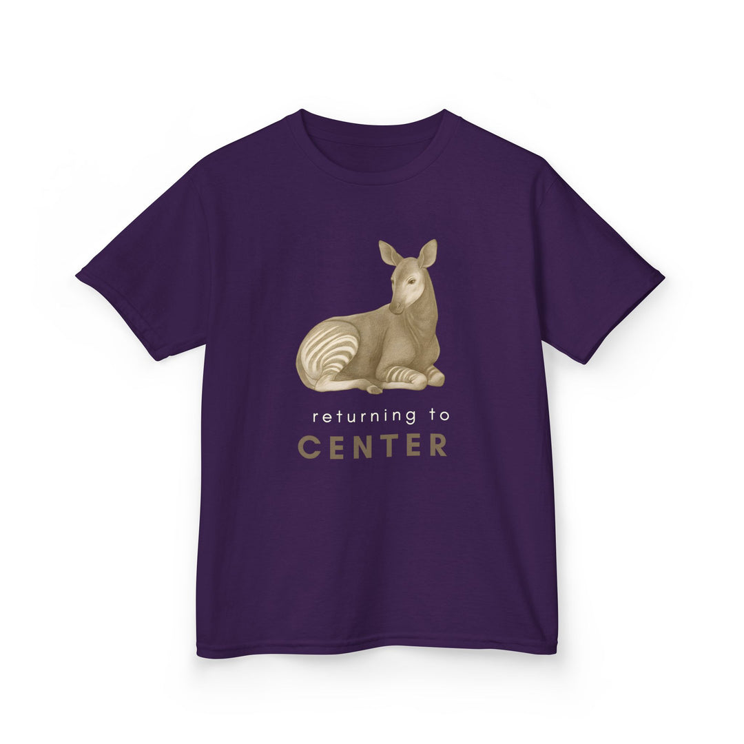 Kids Okapi Tee | "Returning to Center" | Sketch Design | Eco-Conscious | Calm & Centered