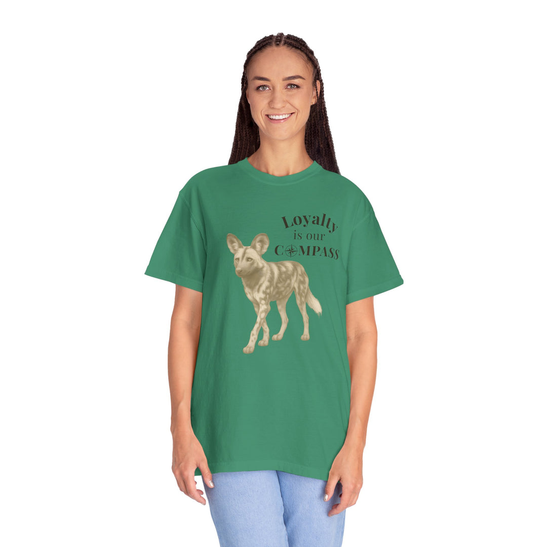 Loyalty Is Our Compass – African Wild Dog | Empowered & Bold | Sketch Series by Pure Perspective | Eco Friendly Graphic Tee