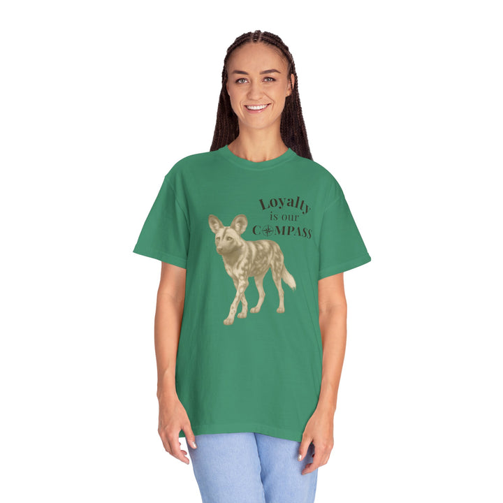 Loyalty Is Our Compass – African Wild Dog | Empowered & Bold | Sketch Series by Pure Perspective | Eco Friendly Graphic Tee