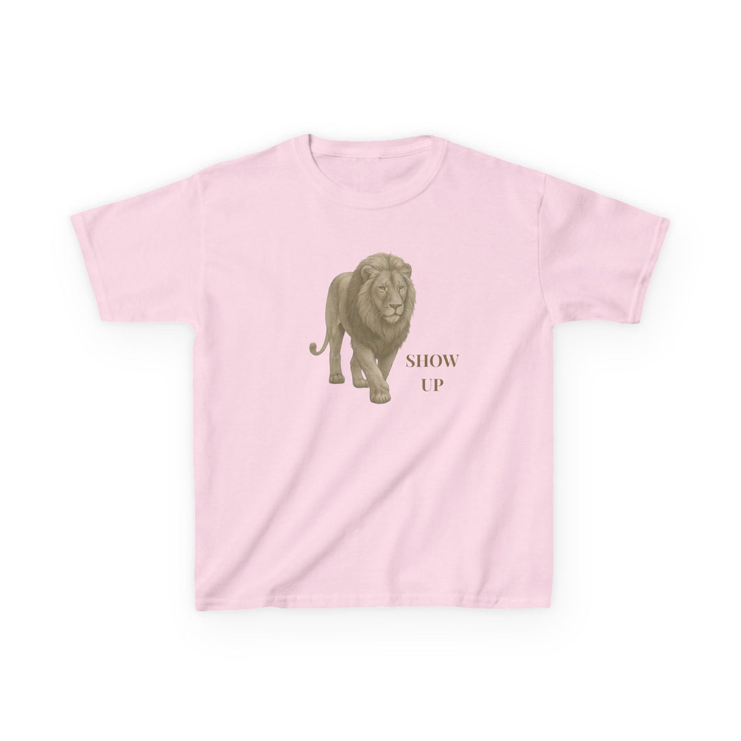 Kids Lion Tee | "Show Up" | Sketch Design | Eco-Conscious | Empowered & Bold
