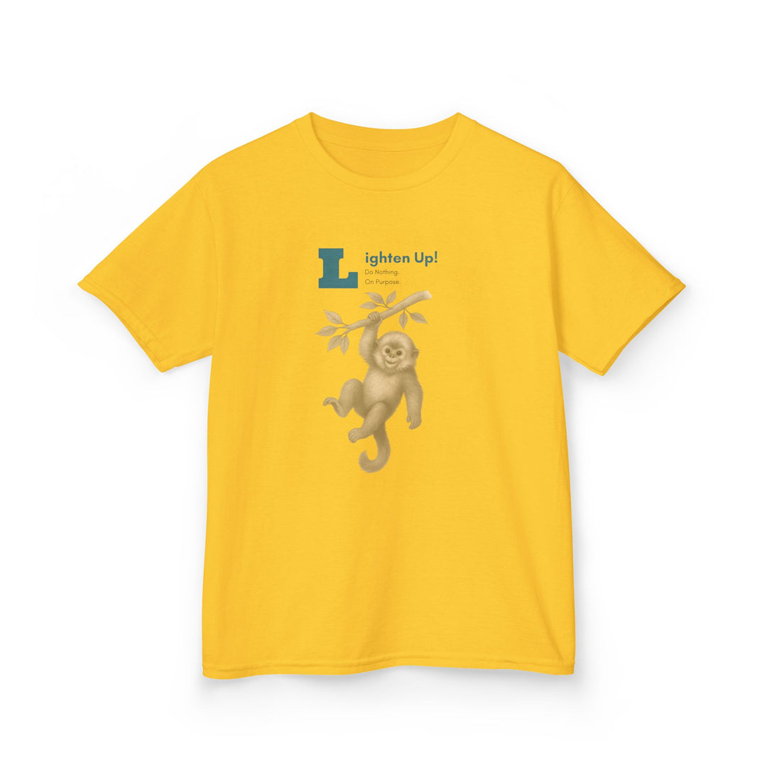 Kids Golden Snub-Nosed Monkey Tee | "Lighten Up" | Sketch Design | Eco-Conscious | Joyful & Playful