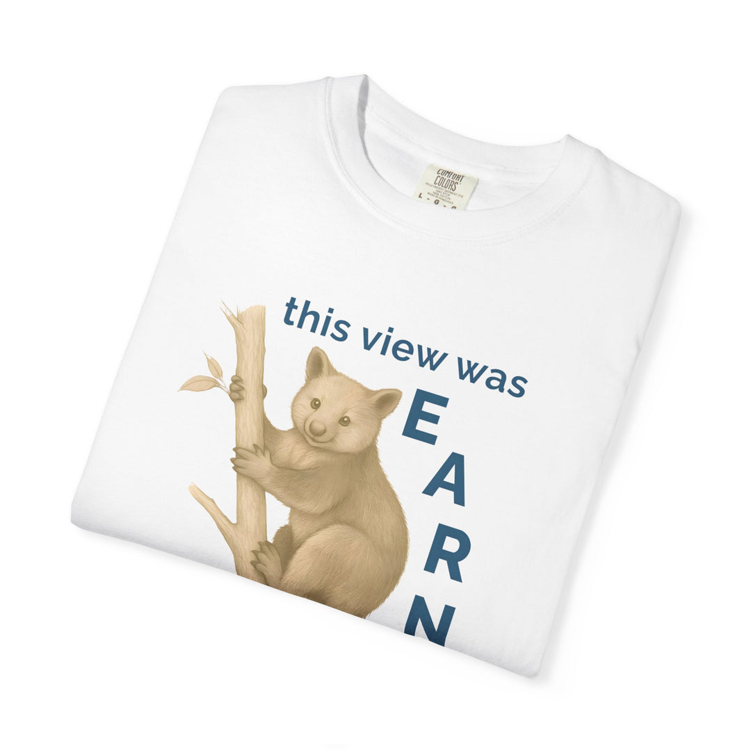 This View Was Earned – Tree Kangaroo | Joyful & Playful | Sketch Series by Pure Perspective | Eco Friendly Graphic Tee