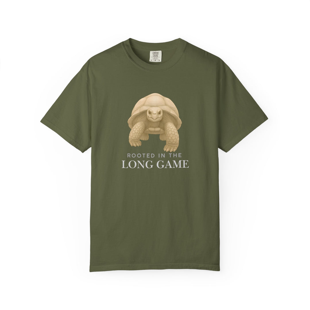 Rooted in the Long Game – Giant Tortoise | Grounded & Gentle | Sketch Series by Pure Perspective | Eco Friendly Graphic Tee