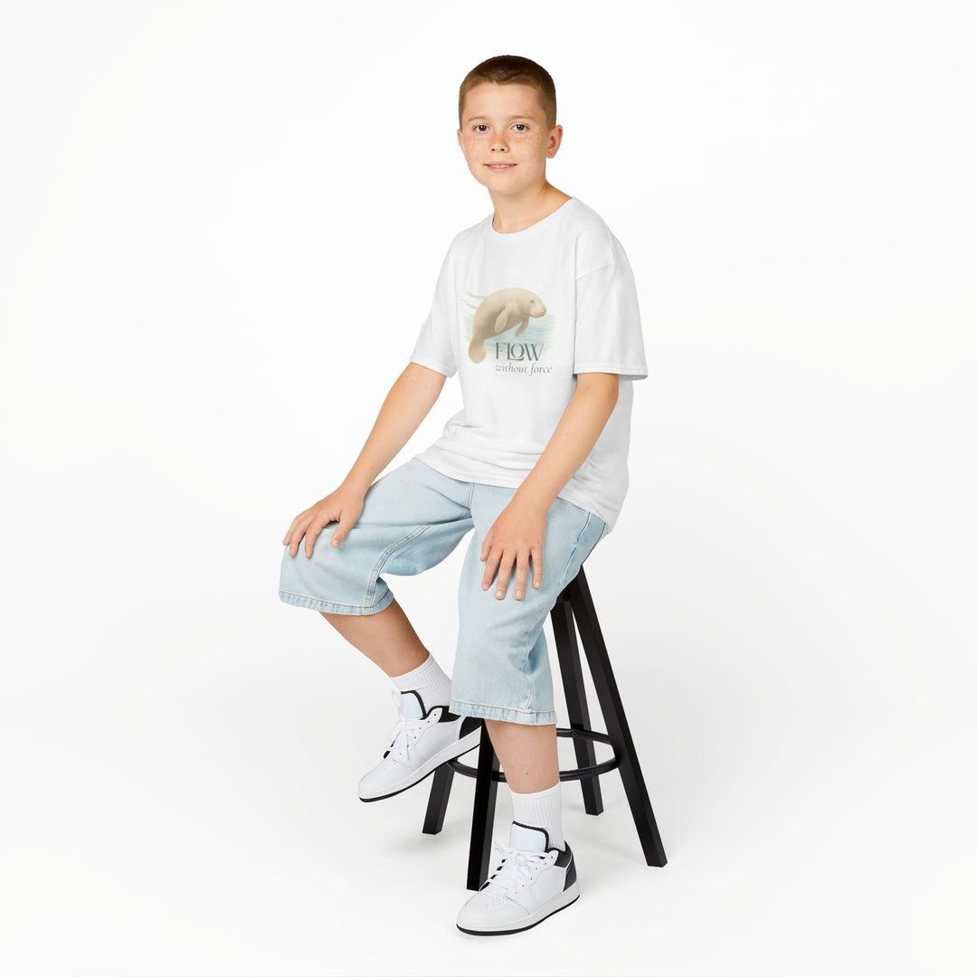 Kids Manatee Tee | "Go with the Flow" | Sketch Design | Eco-Conscious | Calm & Centered