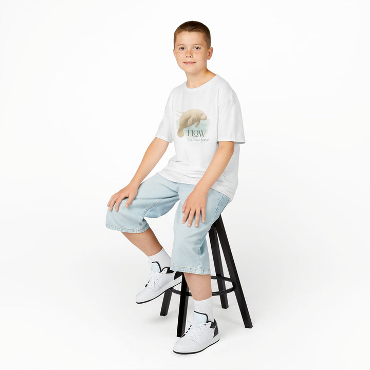 Kids Manatee Tee | "Go with the Flow" | Sketch Design | Eco-Conscious | Calm & Centered