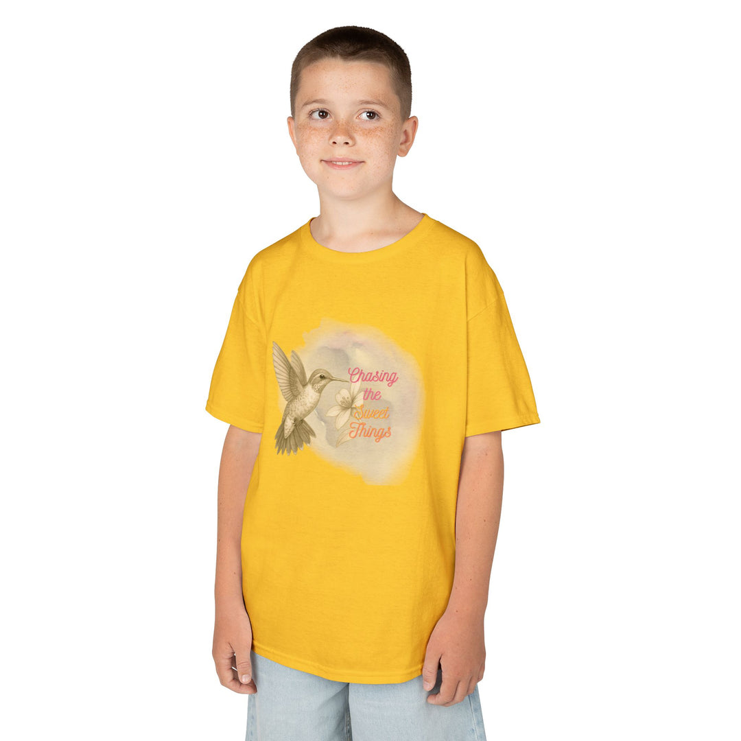 Kids Hummingbird Tee | Chasing the Sweet Things says "Look for Joy" | Sketch Design | Eco-Conscious | Hopeful & Healing