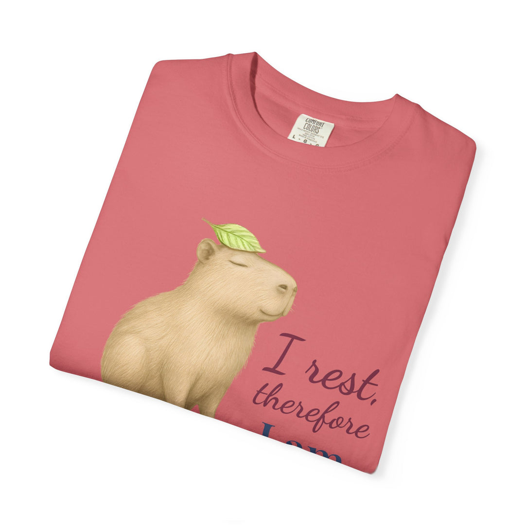 I Rest, Therefore I Am – Capybara | Grounded & Gentle | Sketch Series by Pure Perspective | Eco Friendly Graphic Tee