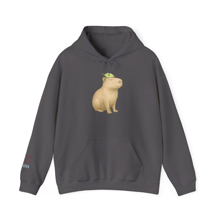 I Rest Therefore I Am – Capybara Edition | Grounded & Gentle Series | Unisex Heavy Blend™ Hooded Sweatshirt | Eco-Friendly Apparel