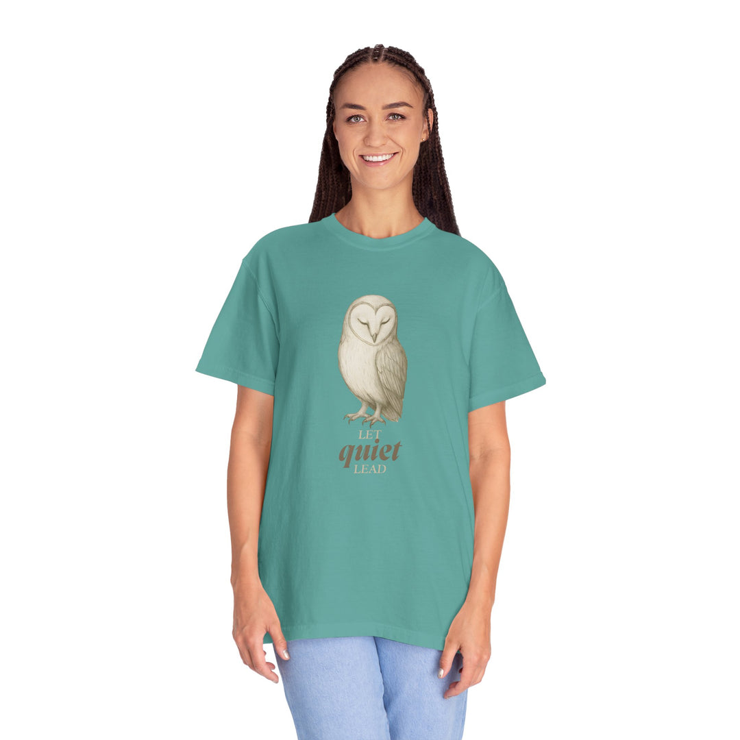 Let Quiet Lead – Owl | Calm & Centered | Sketch Series by Pure Perspective | Eco Friendly Graphic Tee