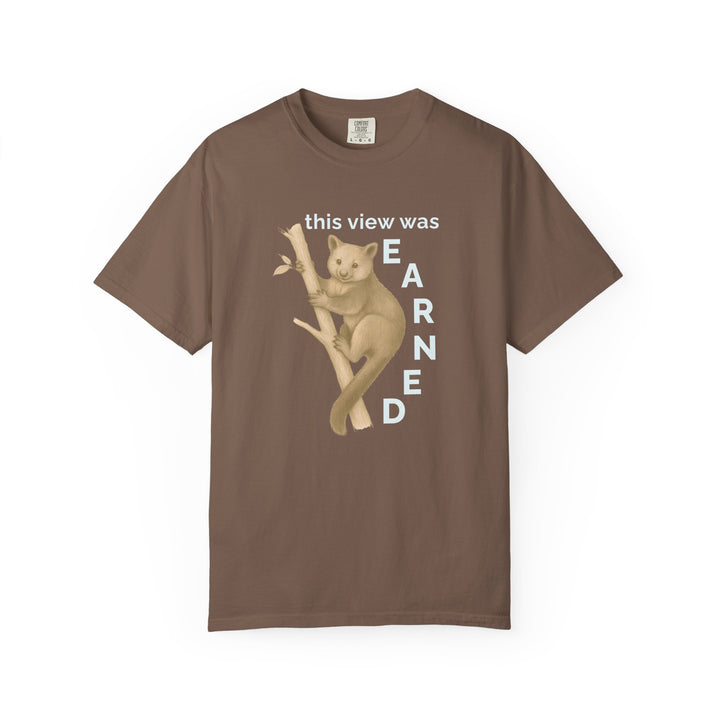 This View Was Earned – Tree Kangaroo | Joyful & Playful | Sketch Series by Pure Perspective | Eco Friendly Graphic Tee