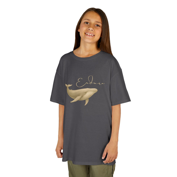 Kids Blue Whale Tee | "Endure" | Sketch Design | Eco-Conscious | Connected & Compassionate