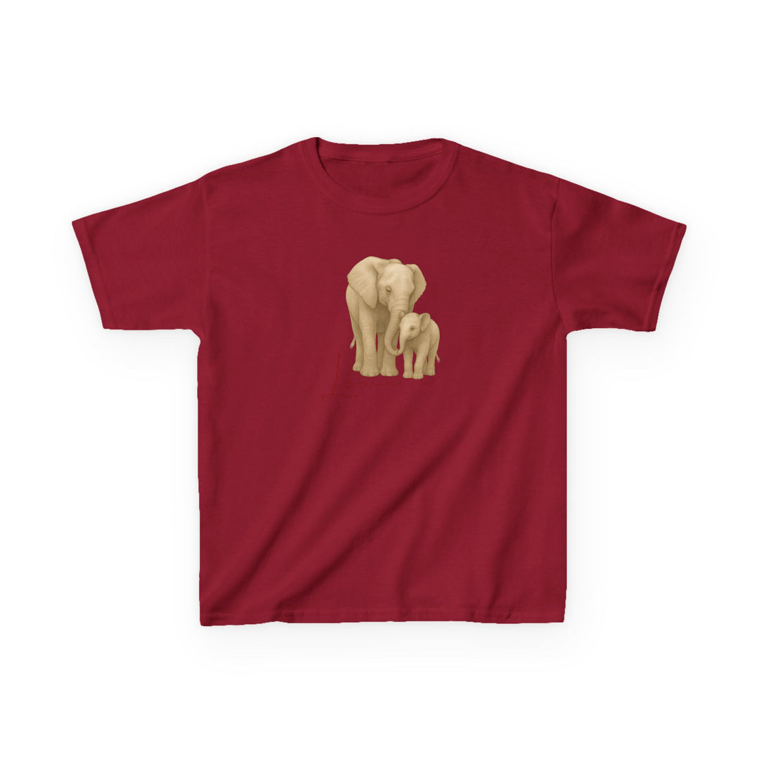 Kids Elephant with Calf Tee | "Love" | Sketch Design | Eco-Conscious | Connected & Compassionate