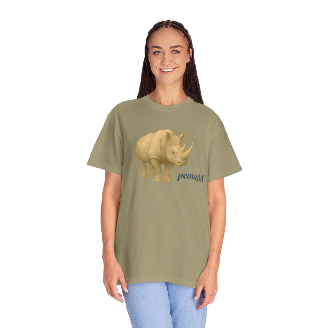 The Peaceful Still Resist – Rhino Edition | Patient & Peaceful | Sketch Series by Pure Perspective | Eco Friendly Graphic Tee