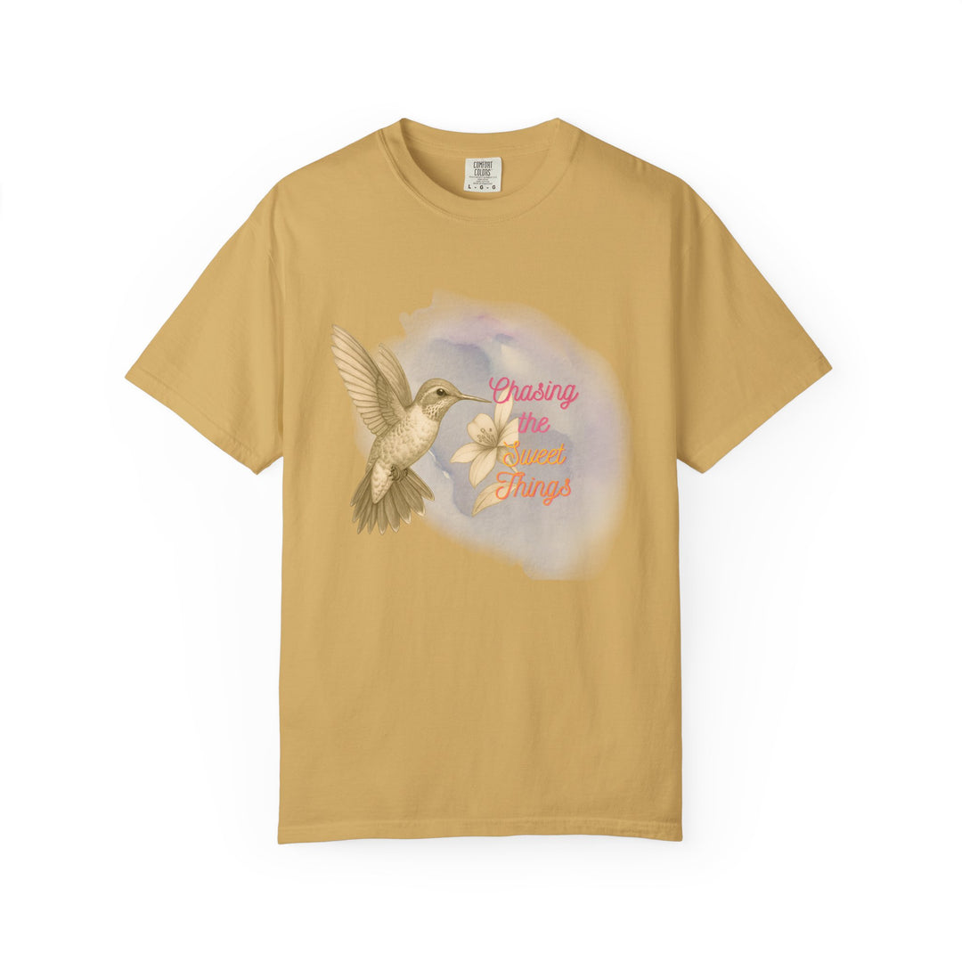 Chasing the Sweet Things – Hummingbird | Hopeful & Healing | Sketch Series by Pure Perspective | Eco Friendly Graphic Tee