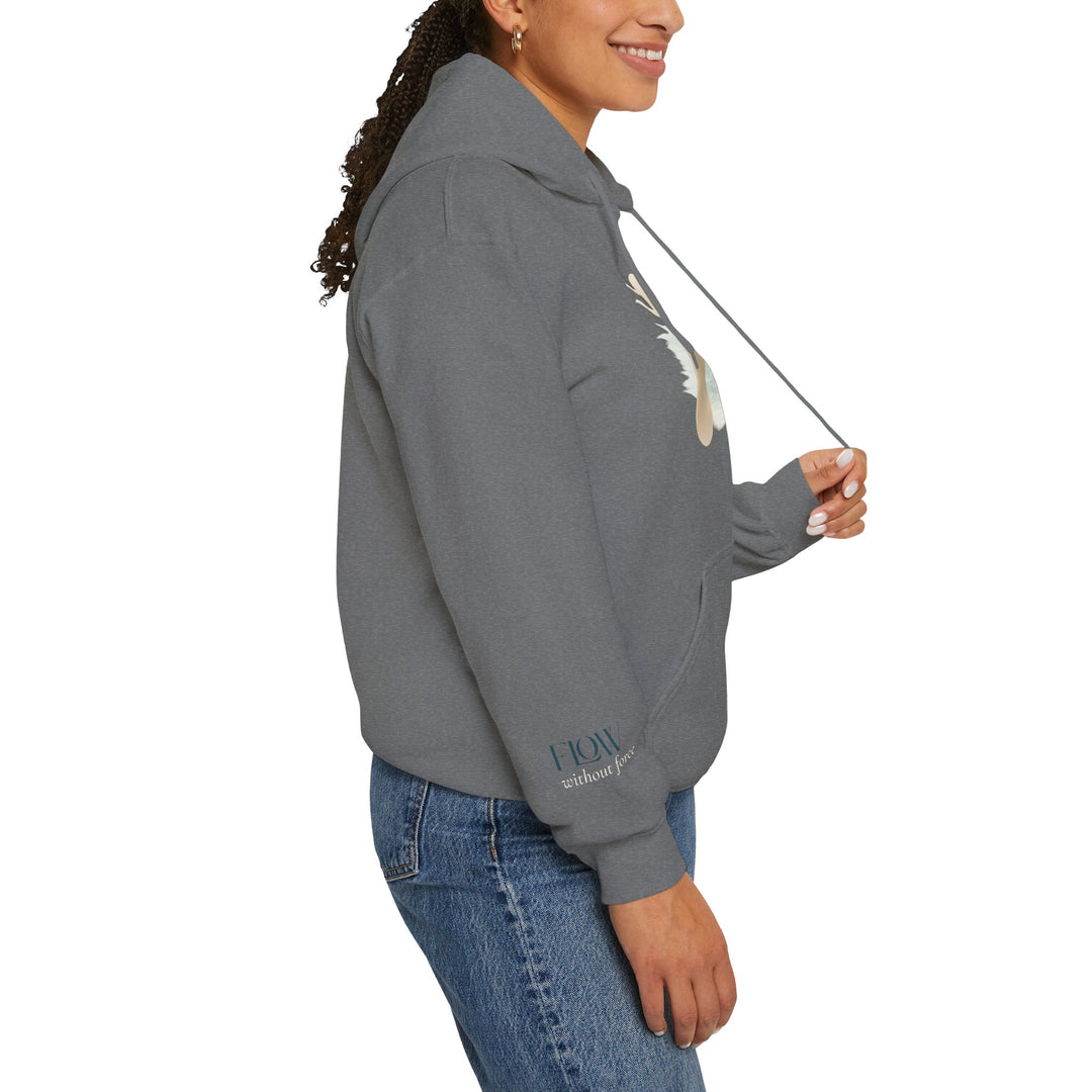 Flow without Force – Manatee | Calm & Centered Series | Unisex Heavy Blend™ Hooded Sweatshirt | Eco-Friendly Apparel