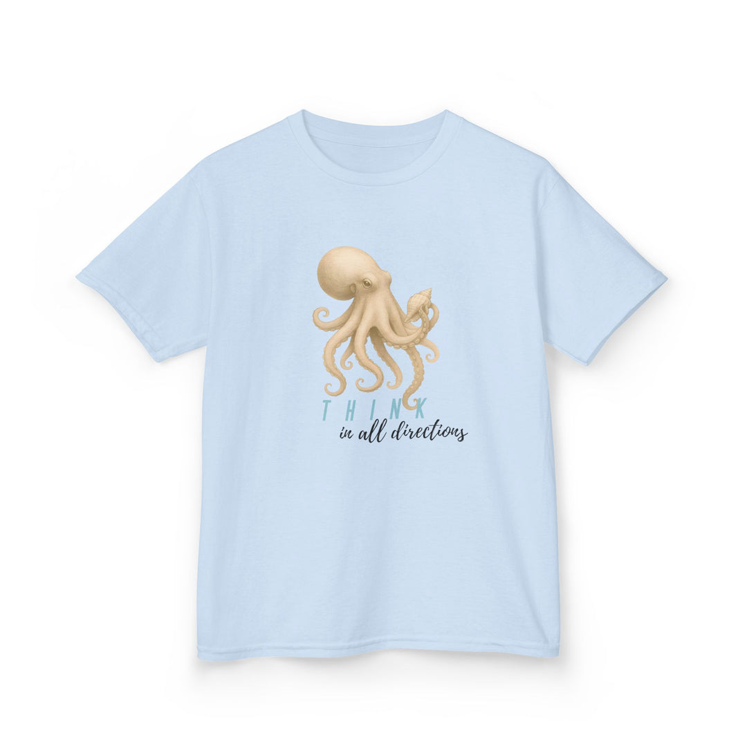 Kids Octopus Tee | "Think in All Directions" | Sketch Design | Eco-Conscious | Reflective & Wise