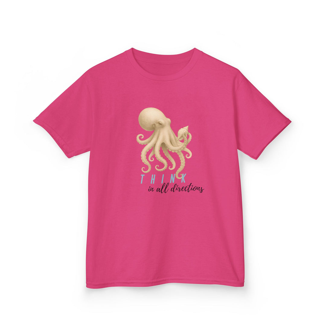 Kids Octopus Tee | "Think in All Directions" | Sketch Design | Eco-Conscious | Reflective & Wise