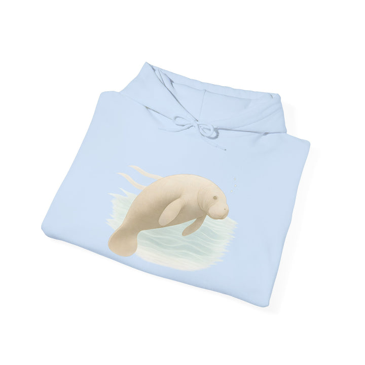 Flow without Force – Manatee | Calm & Centered Series | Unisex Heavy Blend™ Hooded Sweatshirt | Eco-Friendly Apparel