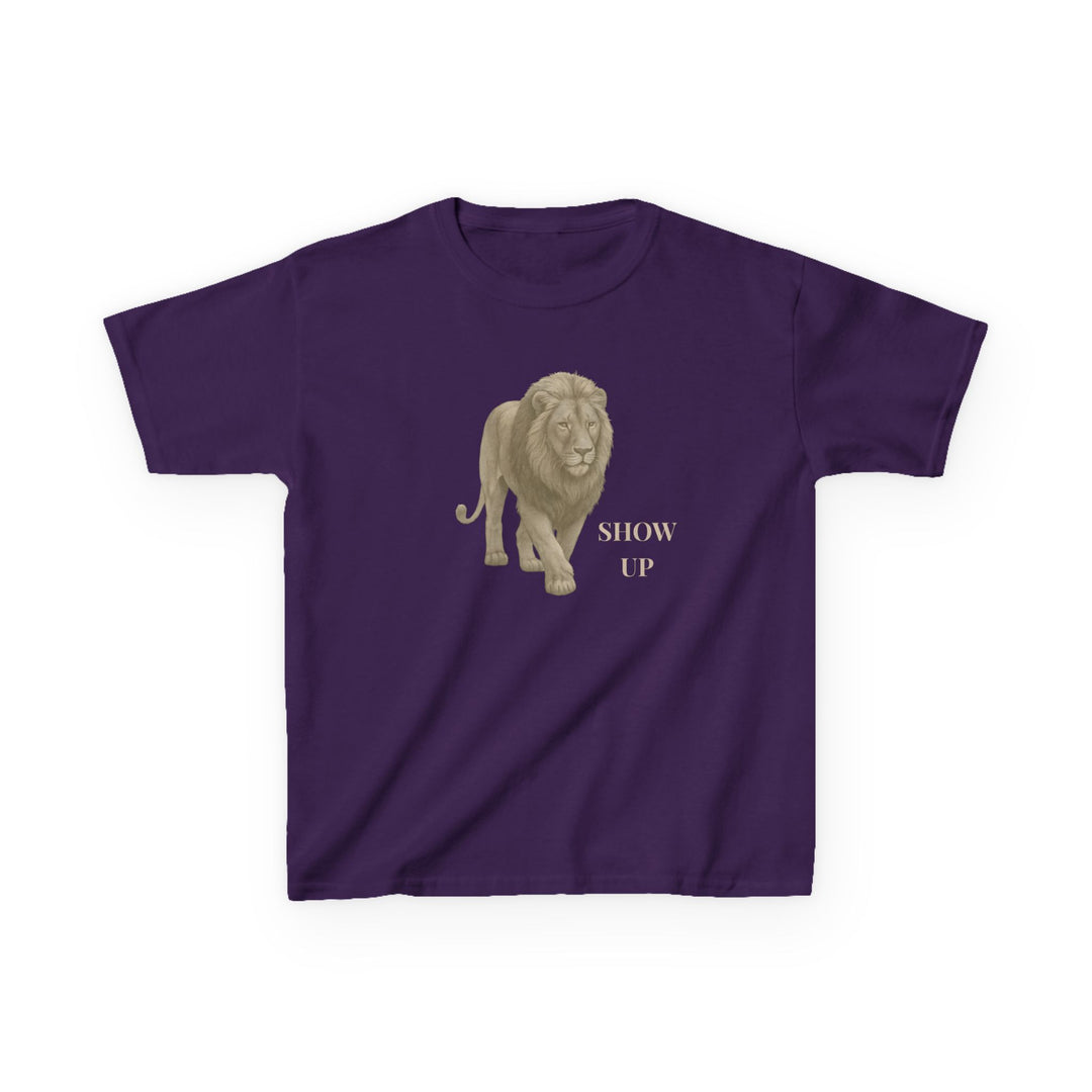 Kids Lion Tee | "Show Up" | Sketch Design | Eco-Conscious | Empowered & Bold