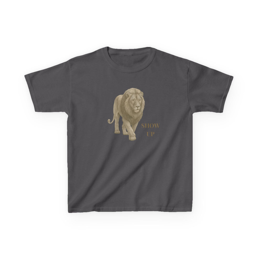 Kids Lion Tee | "Show Up" | Sketch Design | Eco-Conscious | Empowered & Bold