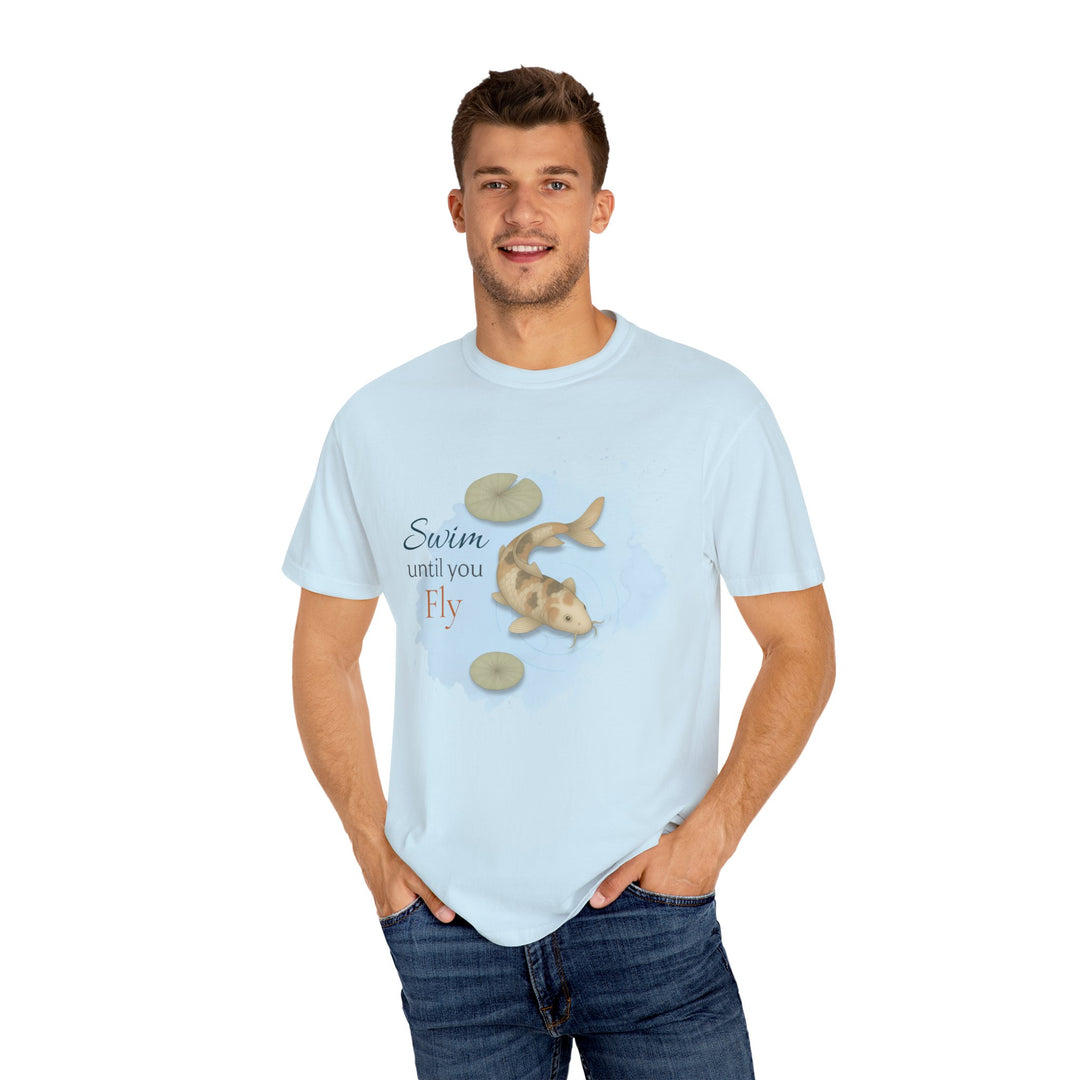Swim Until You Fly – Koi Fish | Hopeful & Healing | Sketch Series by Pure Perspective App | Eco Friendly Graphic Tee