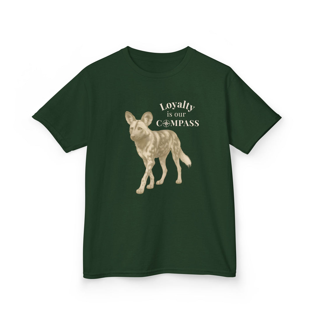 Kids African Wild Dog Tee | "Loyalty is Our Compass" | Sketch Design | Eco-Conscious | Empowered & Bold