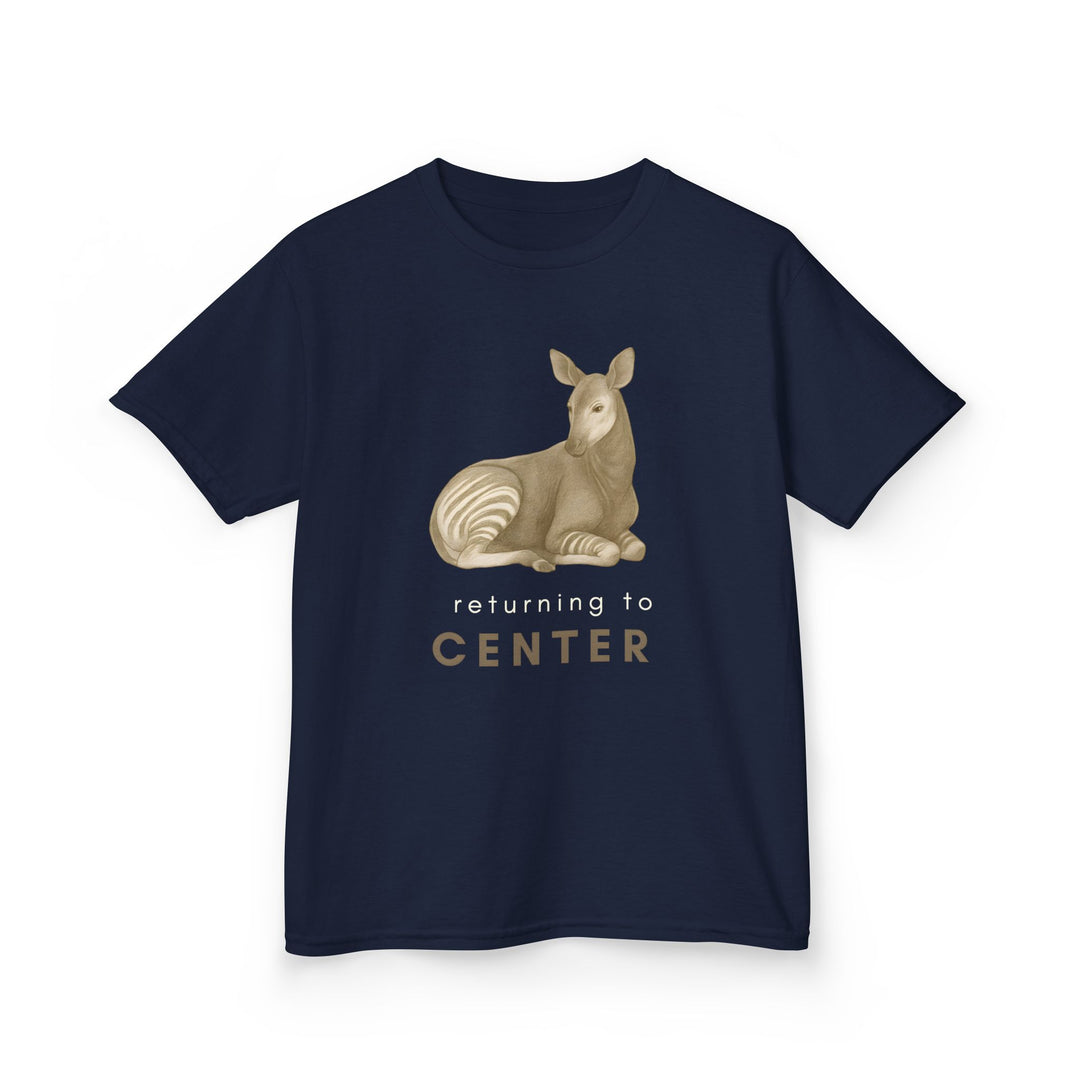 Kids Okapi Tee | "Returning to Center" | Sketch Design | Eco-Conscious | Calm & Centered