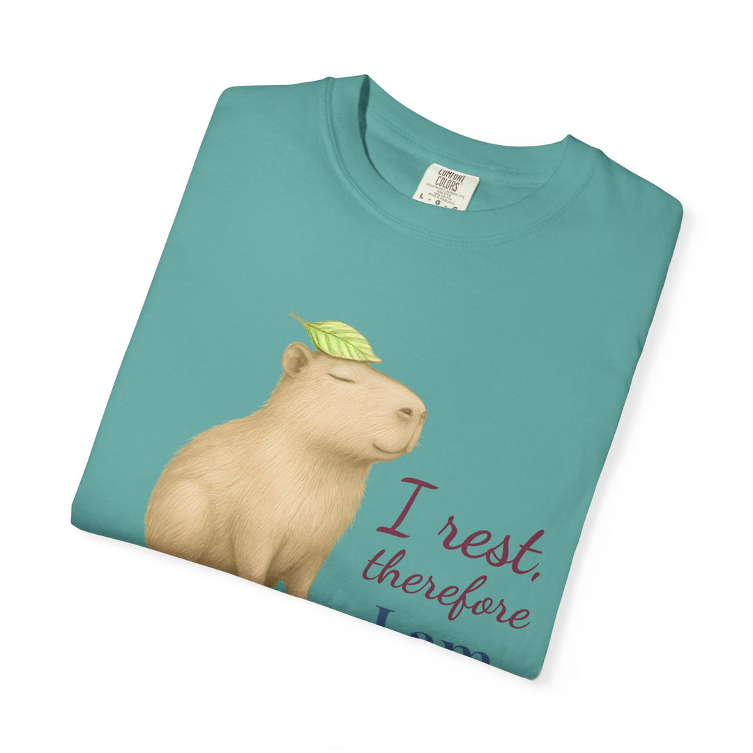 I Rest, Therefore I Am – Capybara | Grounded & Gentle | Sketch Series by Pure Perspective | Eco Friendly Graphic Tee