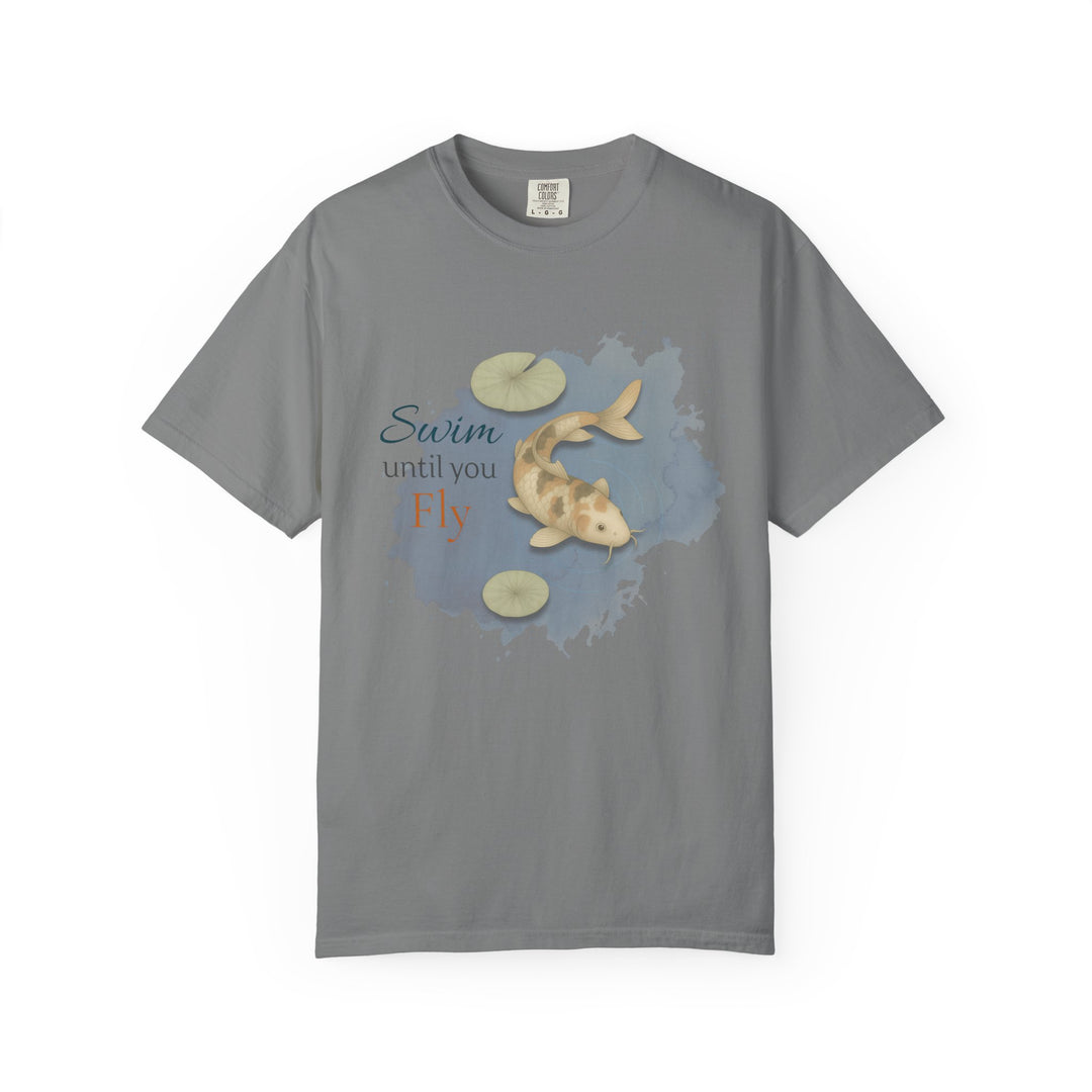 Swim Until You Fly – Koi Fish | Hopeful & Healing | Sketch Series by Pure Perspective App | Eco Friendly Graphic Tee