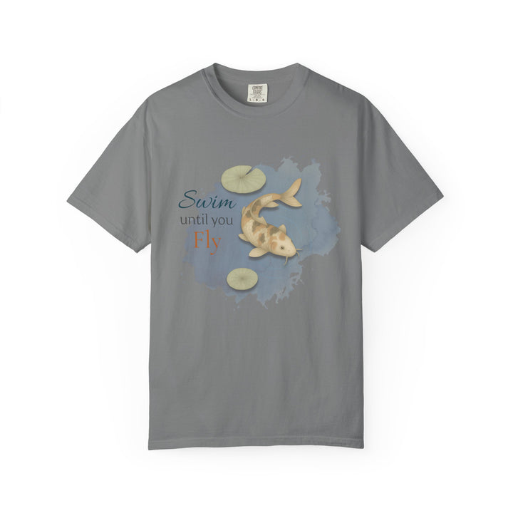 Swim Until You Fly – Koi Fish | Hopeful & Healing | Sketch Series by Pure Perspective App | Eco Friendly Graphic Tee