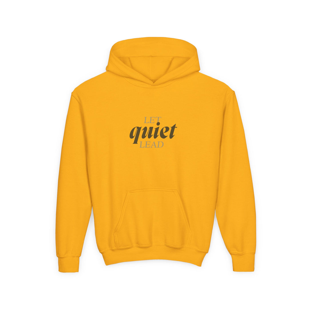 Kids Barn Owl "Let Quiet Lead" Heavy Blend Hoodie | Back Print Design | Calm & Centered | Inspirational Message