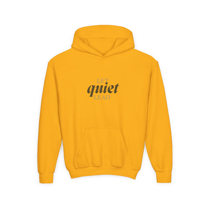 Kids Barn Owl "Let Quiet Lead" Heavy Blend Hoodie | Back Print Design | Calm & Centered | Inspirational Message
