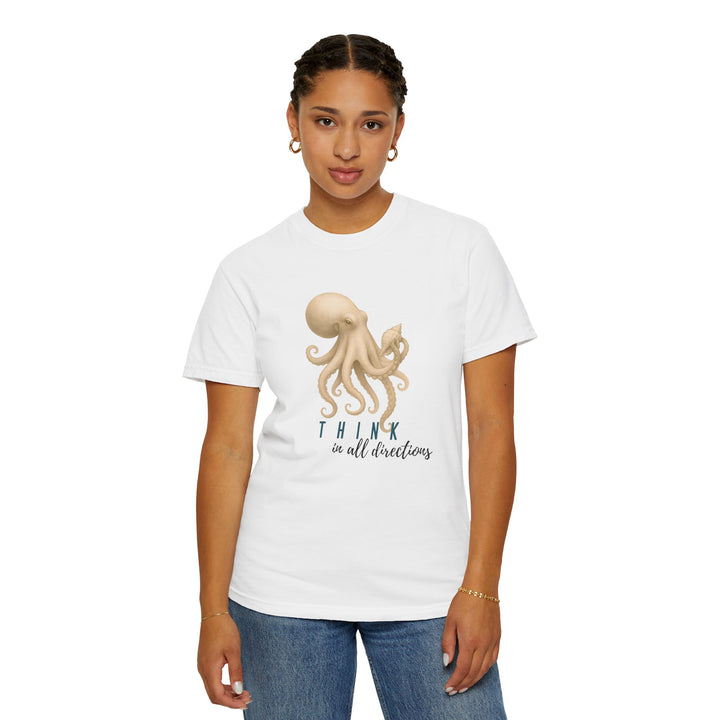 Think In All Directions – Octopus | Joyful & Playful | Sketch Series by Pure Perspective App | Eco Friendly Graphic Tee