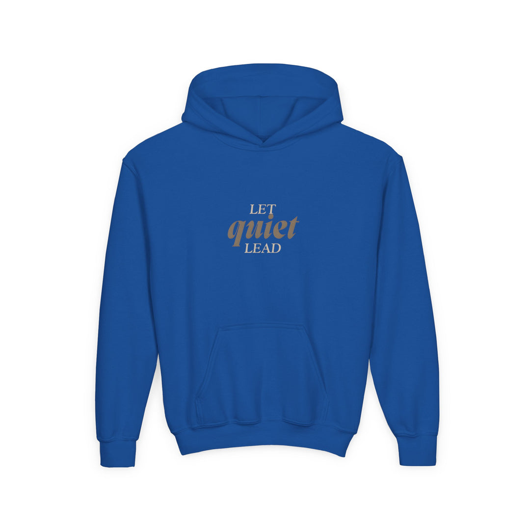 Kids Barn Owl "Let Quiet Lead" Heavy Blend Hoodie | Back Print Design | Calm & Centered | Inspirational Message