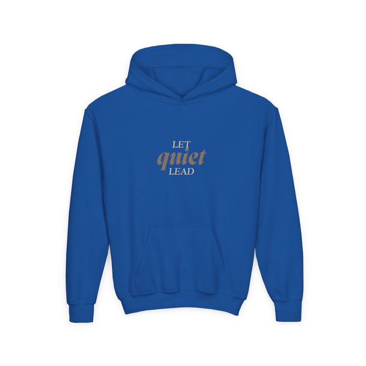 Kids Barn Owl "Let Quiet Lead" Heavy Blend Hoodie | Back Print Design | Calm & Centered | Inspirational Message