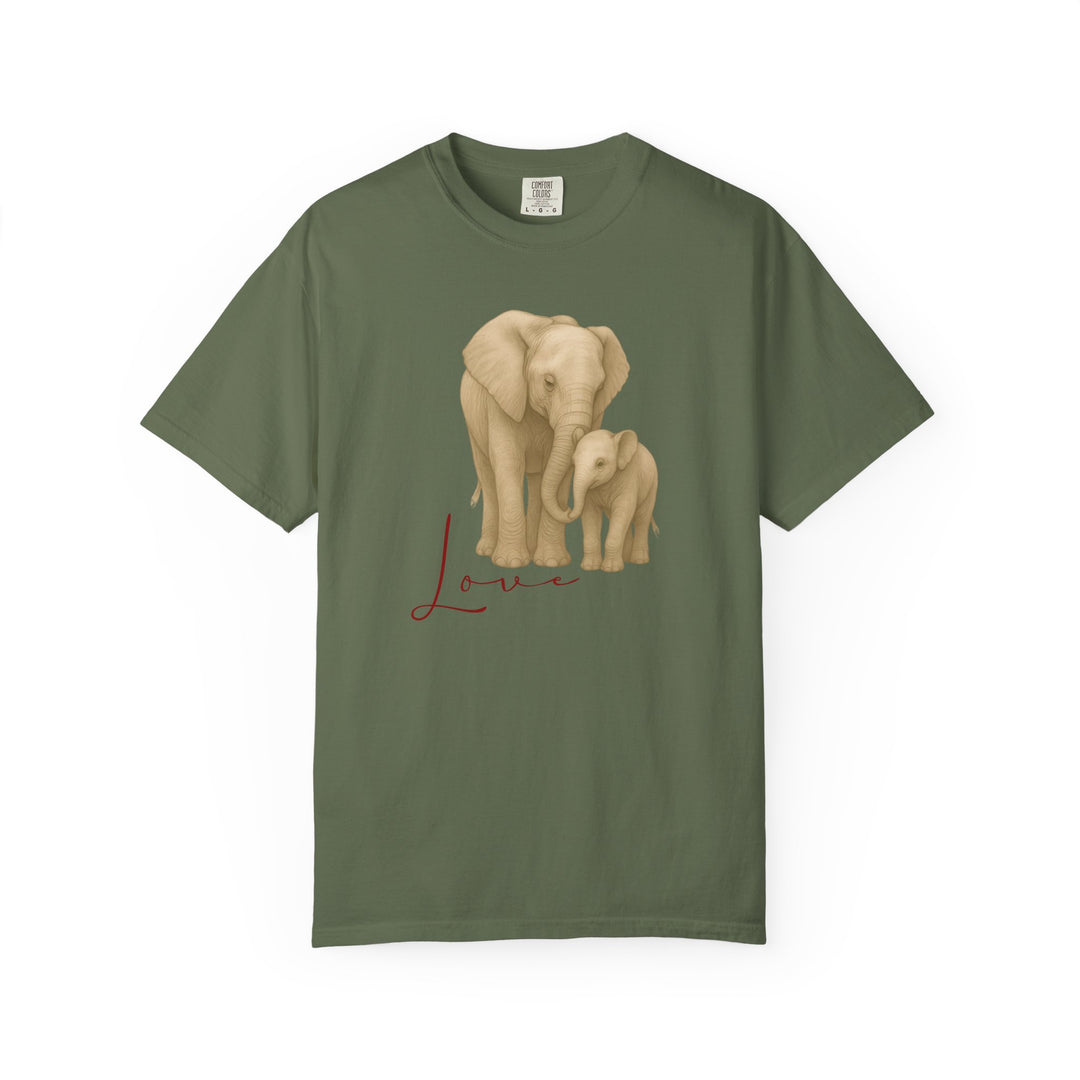 The Legacy of Love – Elephant Mom and Baby | Connected & Compassionate | Sketch Series by Pure Perspective App | Eco Friendly Graphic Tee