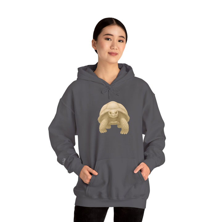 Rooted In the Long Game – Giant Tortoise Edition | Grounded & Gentle Series | Unisex Heavy Blend™ Hooded Sweatshirt | Eco-Friendly Apparel