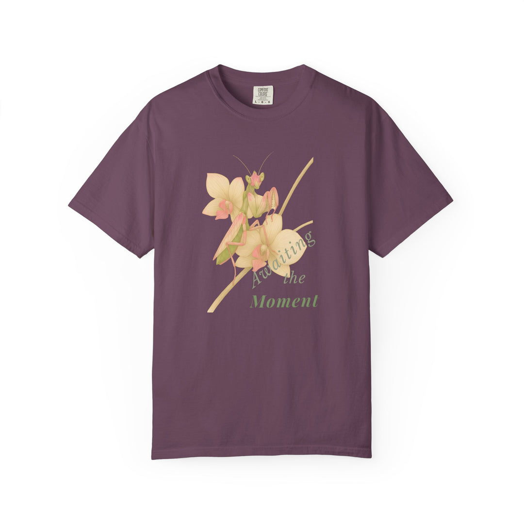 Awaiting the Moment – Orchid Mantis | Reflective & Wise | Sketch Series by Pure Perspective App | Eco Friendly Graphic Tee
