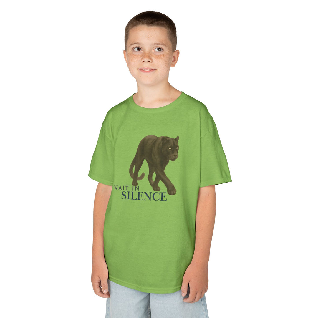 Kids Jaguar Tee | Wait In Silence say "Listen Big" | Sketch Design | Eco-Conscious | Reflective & Wise