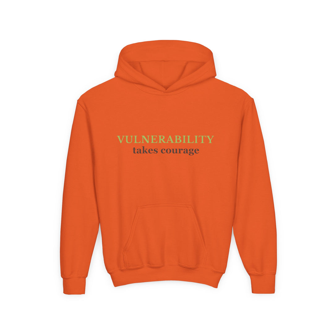Kids Glass Frog "Vulnerability Takes Courage" Heavy Blend Hoodie | Back Print Design | Hopeful & Healing | Inspirational Message