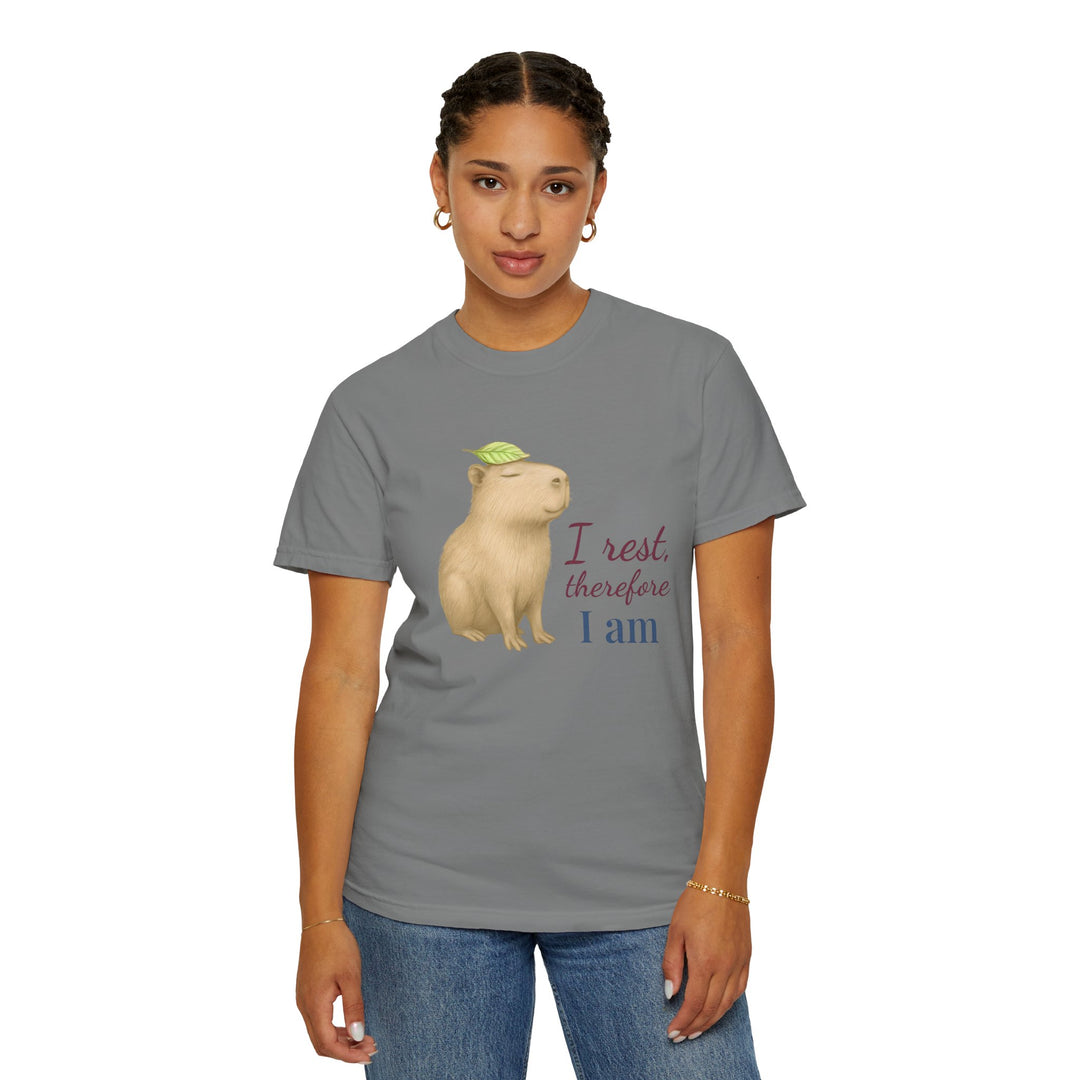 I Rest, Therefore I Am – Capybara | Grounded & Gentle | Sketch Series by Pure Perspective | Eco Friendly Graphic Tee