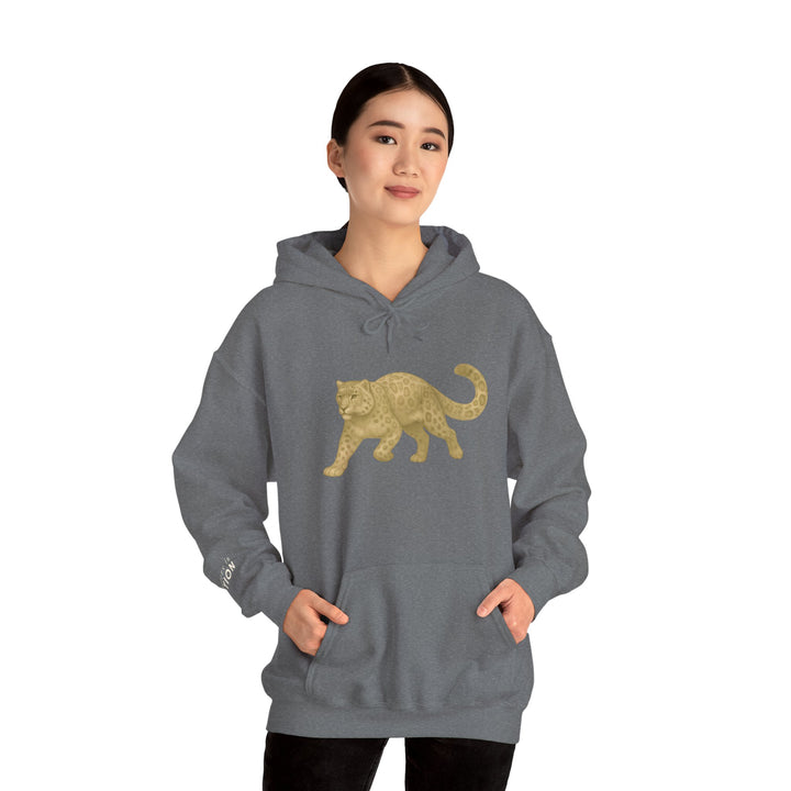 Mastery in Motion – Snow Leopard Edition | Patient & Peaceful Series | Unisex Heavy Blend™ Hooded Sweatshirt | Eco-Friendly Apparel