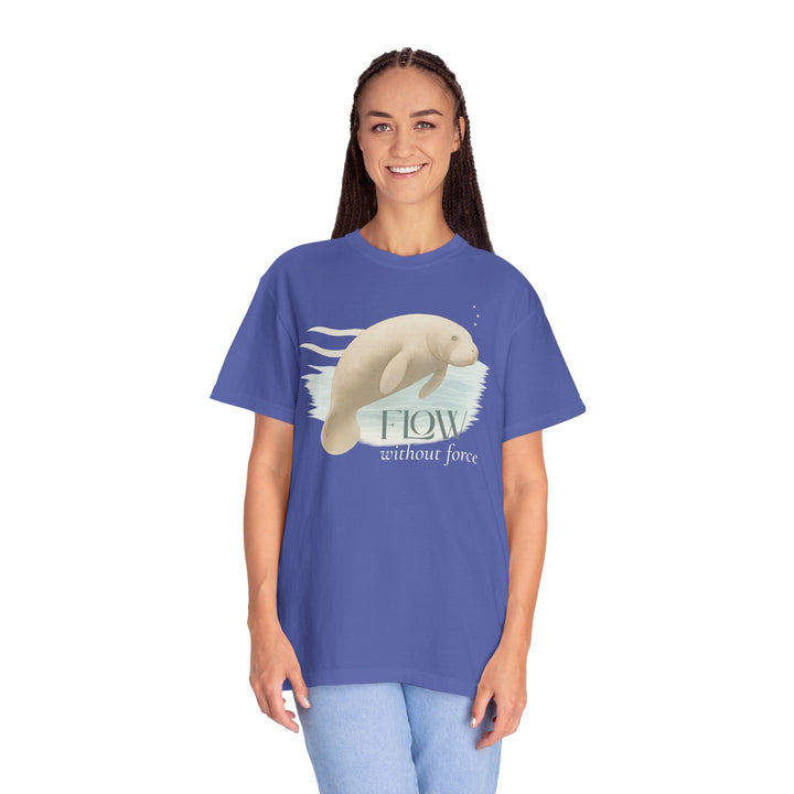 Flow Without Force – Manatee | Calm & Centered | Sketch Series by Pure Perspective | Eco Friendly Graphic Tee
